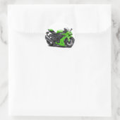 Ninja Green Bike Runder Aufkleber (Tasche)