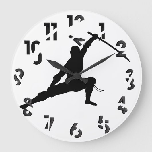 Ninja Große Wanduhr (Vorderseite)
