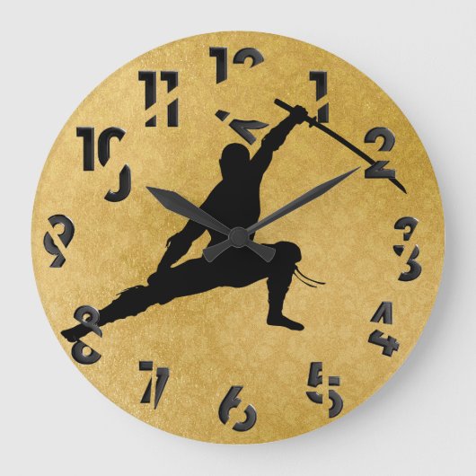 Ninja Große Wanduhr (Vorderseite)