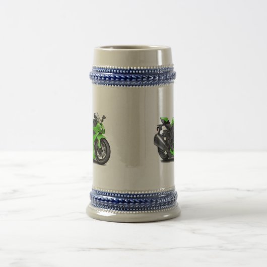 Ninja grünes Fahrrad Bierglas (Mittel)