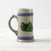 Ninja grünes Fahrrad Bierglas (Links)