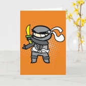 Ninja Grußkarte Karte (Gelbe Blume)