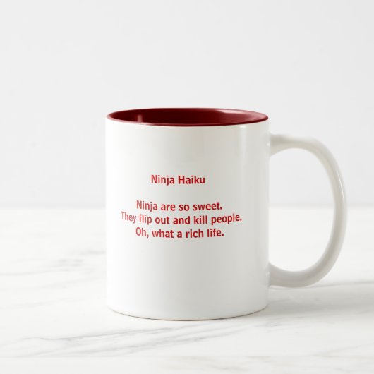 Ninja Haiku-Tasse Zweifarbige Tasse (Rechts)