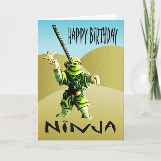 Ninja Happy Birthday Karte (Vorderseite)