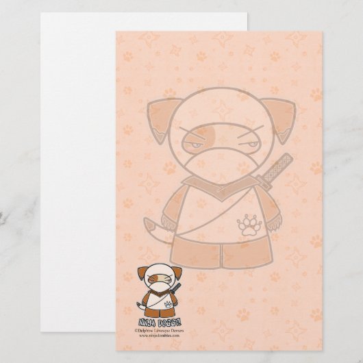 Ninja Hündchen! Briefpapier (Vorne/Hinten)