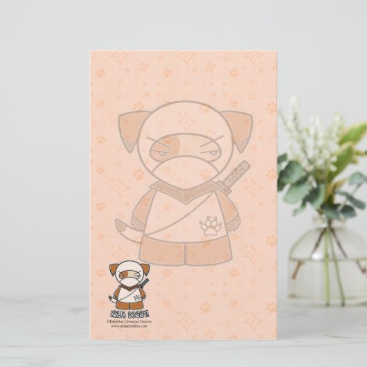 Ninja Hündchen! Briefpapier (Stehend Vorderseite)