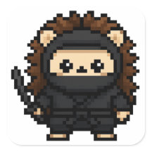Ninja-Igel-Aufkleber