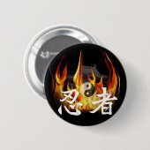 Ninja im Feuer Button (Vorne & Hinten)