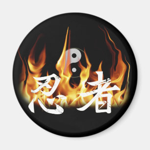 Ninja im Feuer Magnet