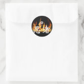 Ninja im Feuer Runder Aufkleber (Tasche)