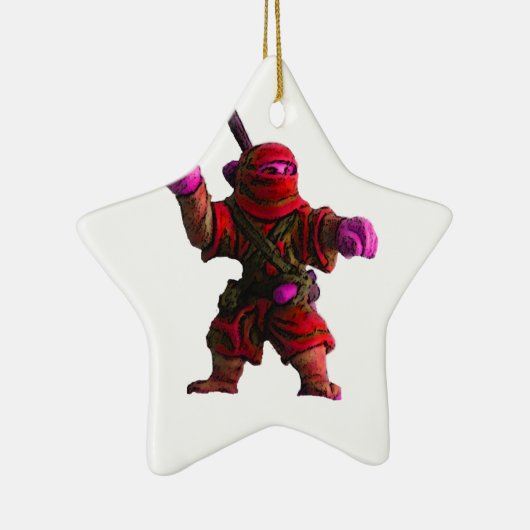 Ninja im Rot Keramik Ornament (Rechts)