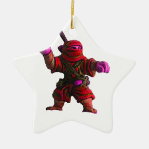Ninja im Rot Keramik Ornament