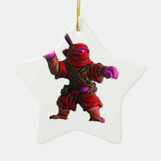 Ninja im Rot Keramik Ornament