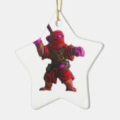 Ninja im Rot Keramik Ornament (Links)