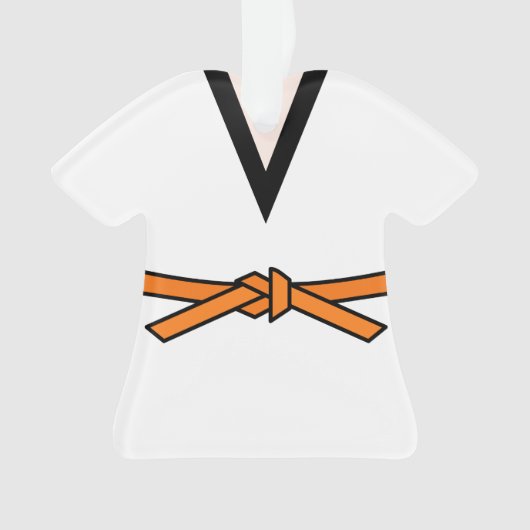 Ninja in Ausbildung Orangengürtel Personalisiert Ornament (Vorderseite)