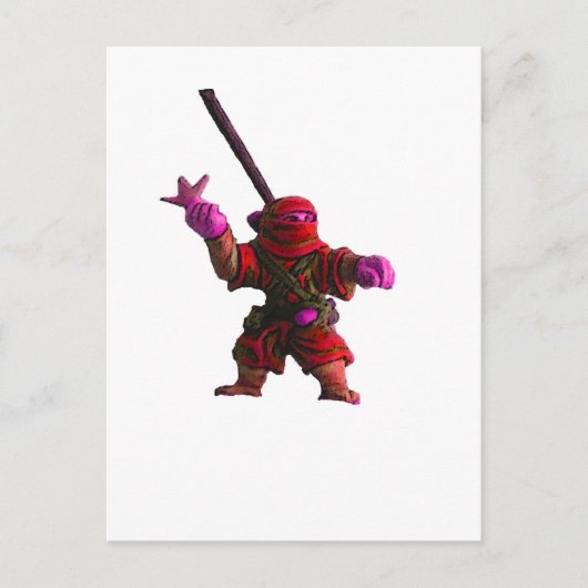 Ninja in Rot Postkarte (Vorderseite)