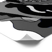 Ninja in schwarzer Kleidung. Poster (Ecke)