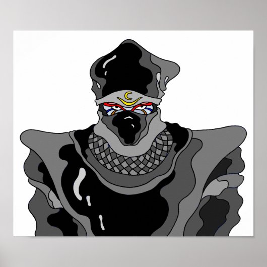 Ninja in schwarzer Kleidung. Poster (Vorne)