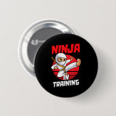 Ninja In Training Costume Party Warrior Boys Girls Button (Vorne & Hinten)