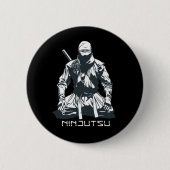 Ninja Japanese Ninjutsu Assassin Design Button (Vorderseite)