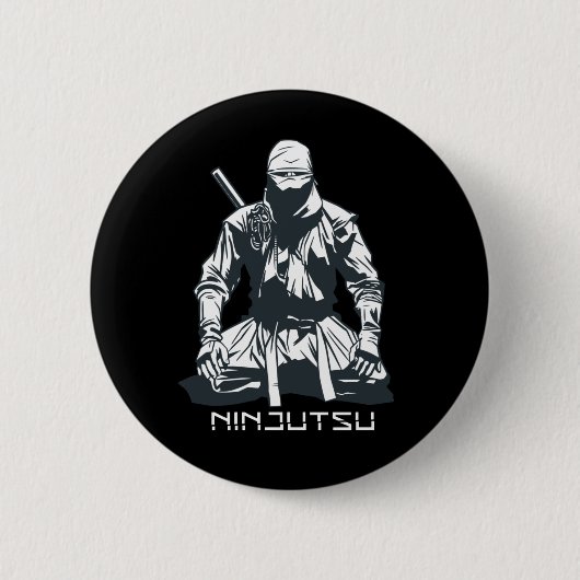 Ninja Japanese Ninjutsu Assassin Design Button (Vorderseite)