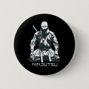 Ninja, japanisches Ninjutsu Assassassin-Design Button