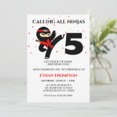 Ninja Karate Birthday Custom Age Party Einladung (Stehend Vorderseite)