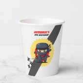 Ninja Karate Birthday Party Individuelle Name Cups Pappbecher (Rückseite)