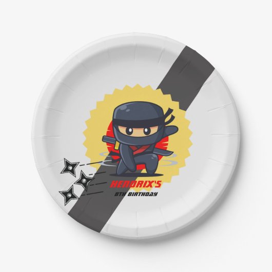 Ninja Karate Birthday Party Paper Plate Pappteller (Vorderseite)