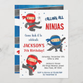 Ninja Karate Geburtstagsparty Einladungen (Vorne/Hinten)