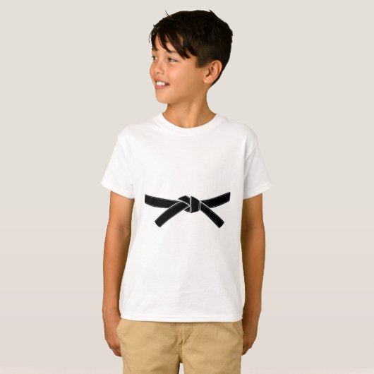 Ninja Karate Halloween Kostüm Black Belt Material T-Shirt (Vorne ganz)