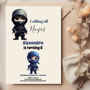 Ninja Karate Martial Arts Geburtstagsparty Einladung