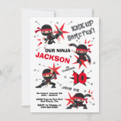Ninja Karate Warrior Birthday Party Einladung (Vorderseite)