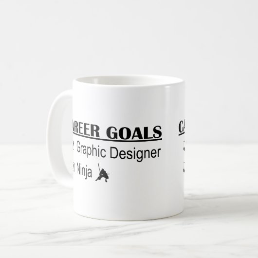 Ninja Karriere-Ziele - Grafikdesigner Kaffeetasse (Vorderseite Links)