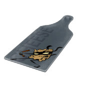 NINJA KÄSE MIT NUNCHUCKS PADDLE CUTTING BOARD SCHNEIDEBRETT (Ecke)