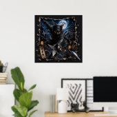 Ninja-Katze 3D Pop-Up-Wandkunstposter Poster (Heimbüro)