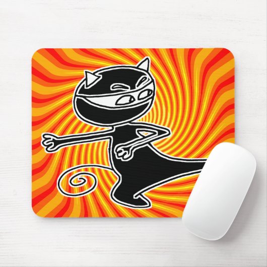 Ninja Katze Firekick Mousepad (Mit Mouse)