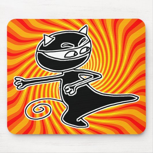 Ninja Katze Firekick Mousepad (Vorne)