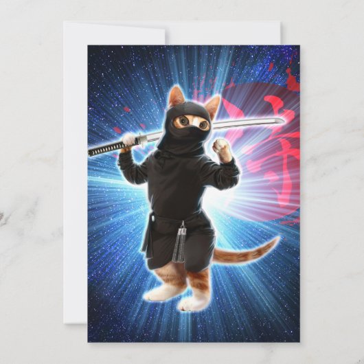 Ninja Katze im Weltraum. Einladung (Rückseite)
