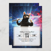 Ninja Katze im Weltraum. Einladung (Vorne/Hinten)