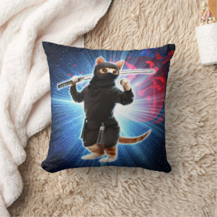 Ninja Katze im Weltraum. Kissen