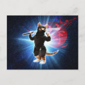 Ninja Katze im Weltraum. Postkarte (Vorderseite)