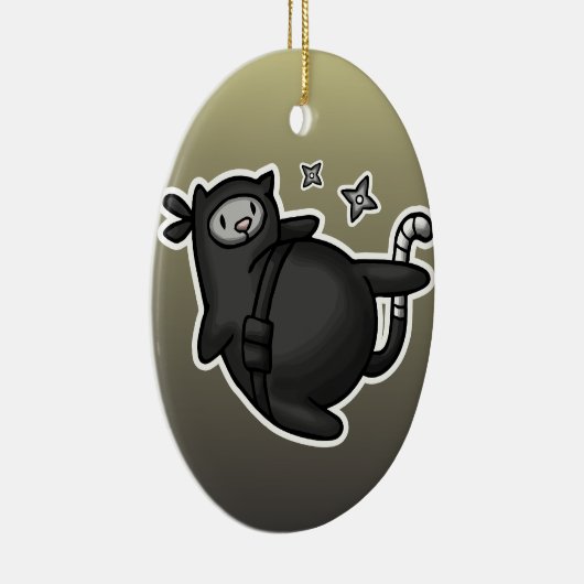 Ninja Katze Keramikornament (Rechts)