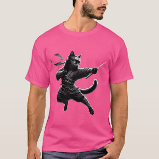 Ninja-Katze-Retro T-Shirt