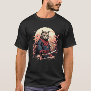 Ninja-Katze-Samurai-Kunstwerk T-Shirt