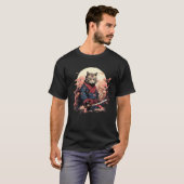 Ninja-Katze-Samurai-Kunstwerk T-Shirt (Vorne ganz)