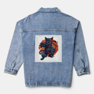 Ninja-Katze Tarnung Jeansjacke