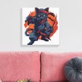 Ninja-Katze Tarnung Leinwanddruck (Insitu (Wohnzimmer))