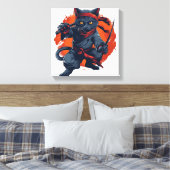 Ninja-Katze Tarnung Leinwanddruck (Insitu (Schlafzimmer))