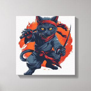 Ninja-Katze Tarnung Leinwanddruck